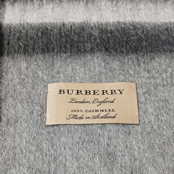 Burberry Gray and Red Checkered Scarf - Picture 2 of 3